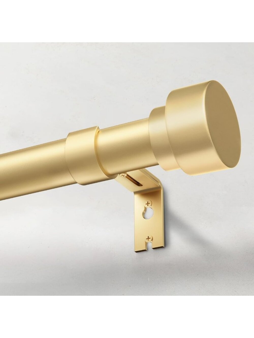 Heavy Duty Adjustable Gold Curtain Rod 66-120 Inch - Modern Design, Easy Install